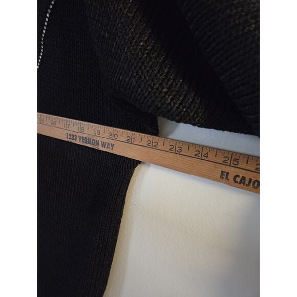 Nannell Sweater Black Tunic Womens M Embellished Rhinestones Rayon Wool Blend - Picture 7 of 9